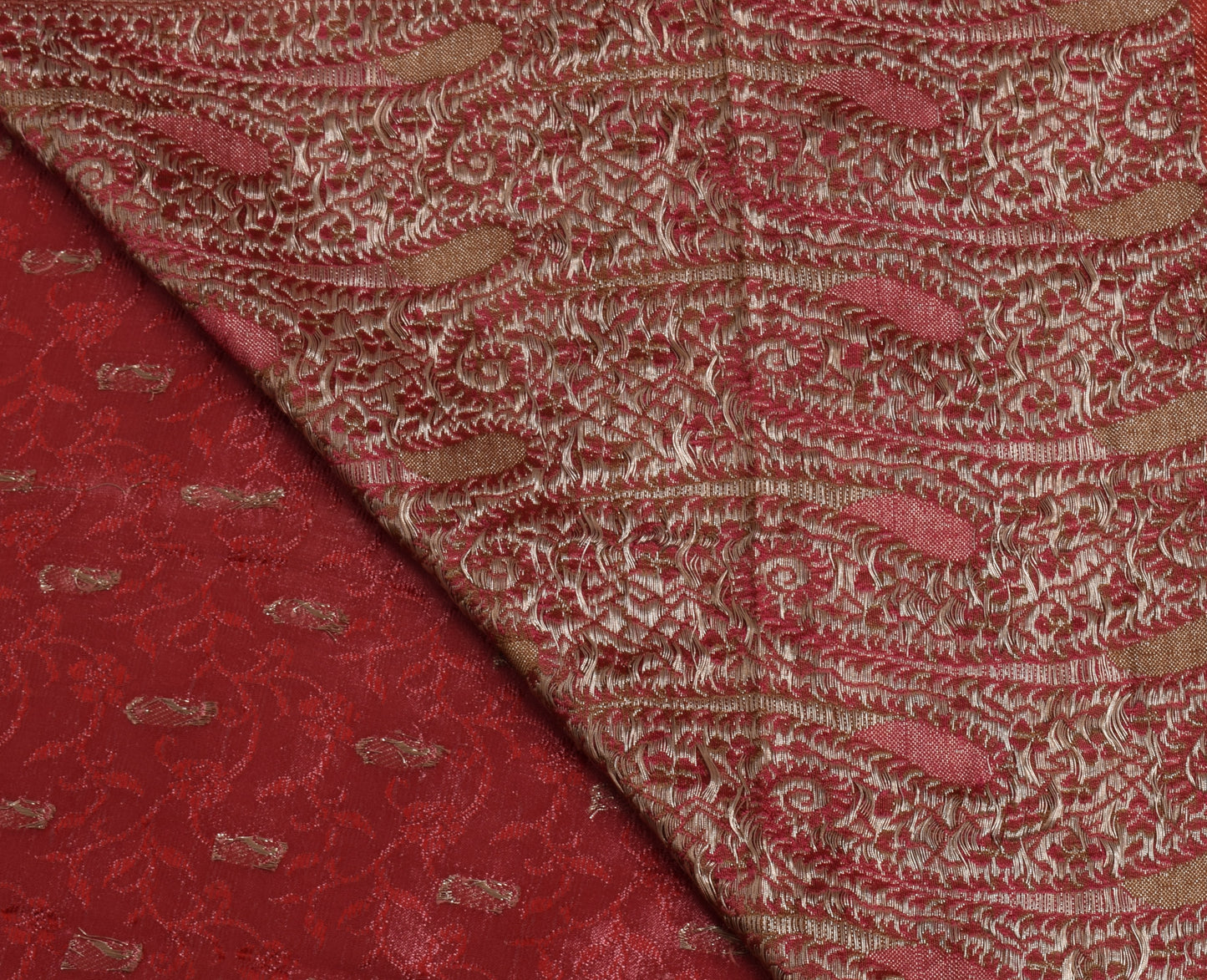Sushila Vintage Heavy Saree Pure Satin Silk Banarasi Brocade Woven Sari Fabric