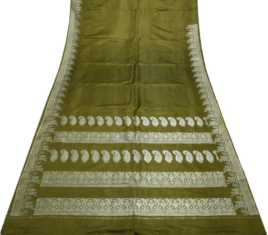 Sushila Vintage Heavy Saree Pure Satin Silk Banarasi Brocade Woven Sari Fabric