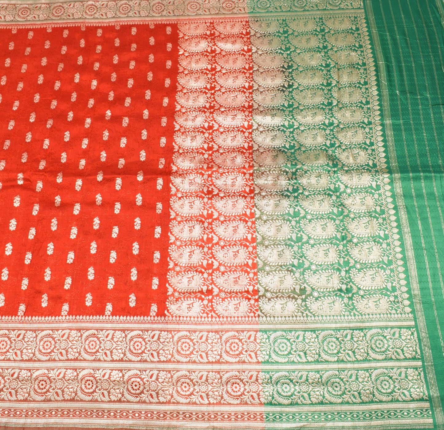 Sushila Vintage Heavy Saree Blend Satin Silk Banarasi Brocade Woven Sari Fabric