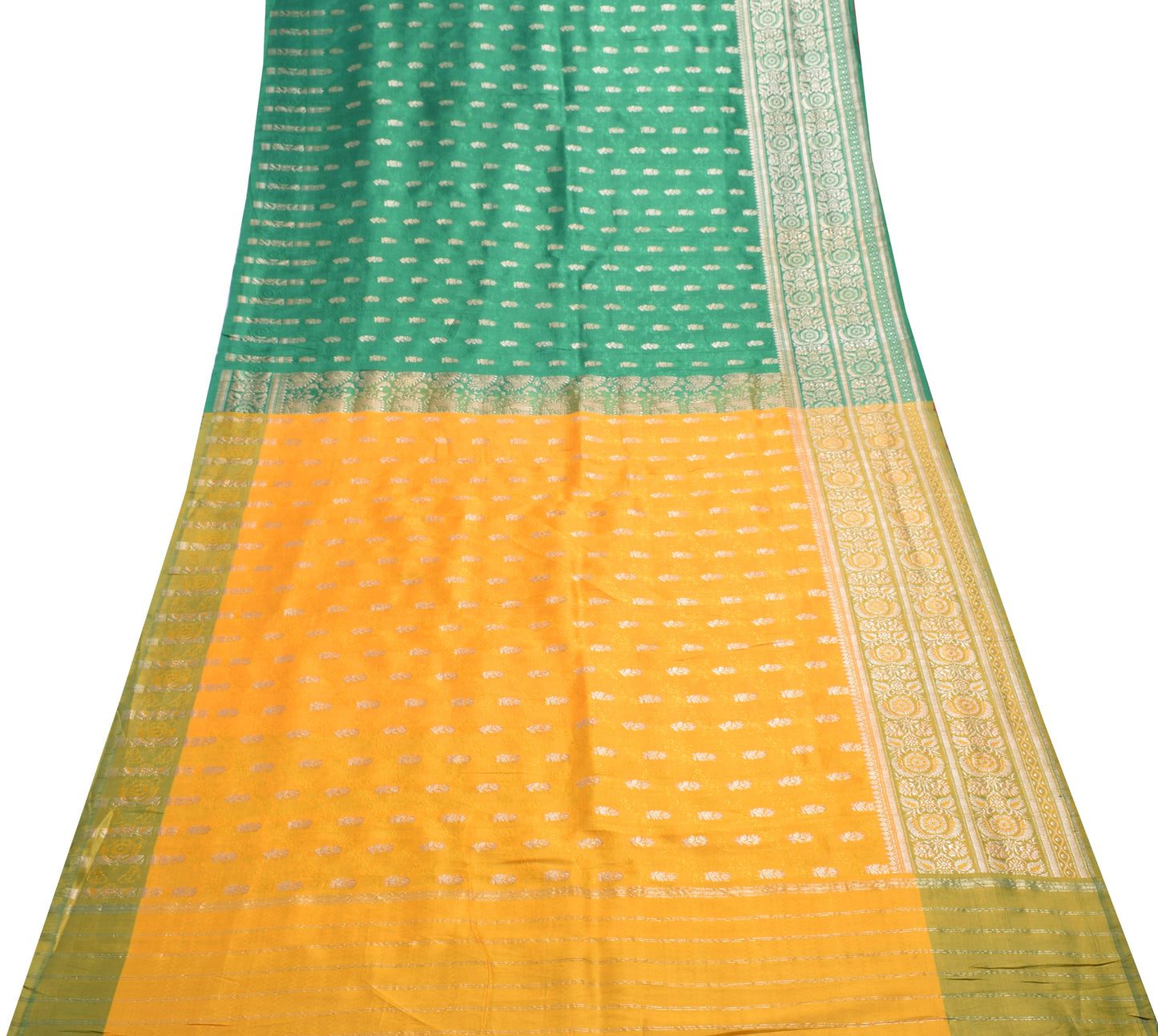 Sushila Vintage Heavy Saree Blend Satin Silk Banarasi Brocade Woven Sari Fabric