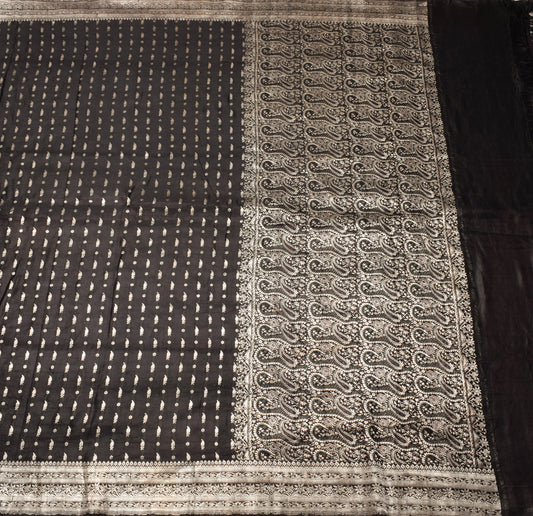 Sushila Vintage Heavy Saree Pure Satin Silk Banarasi Brocade Woven Sari Fabric