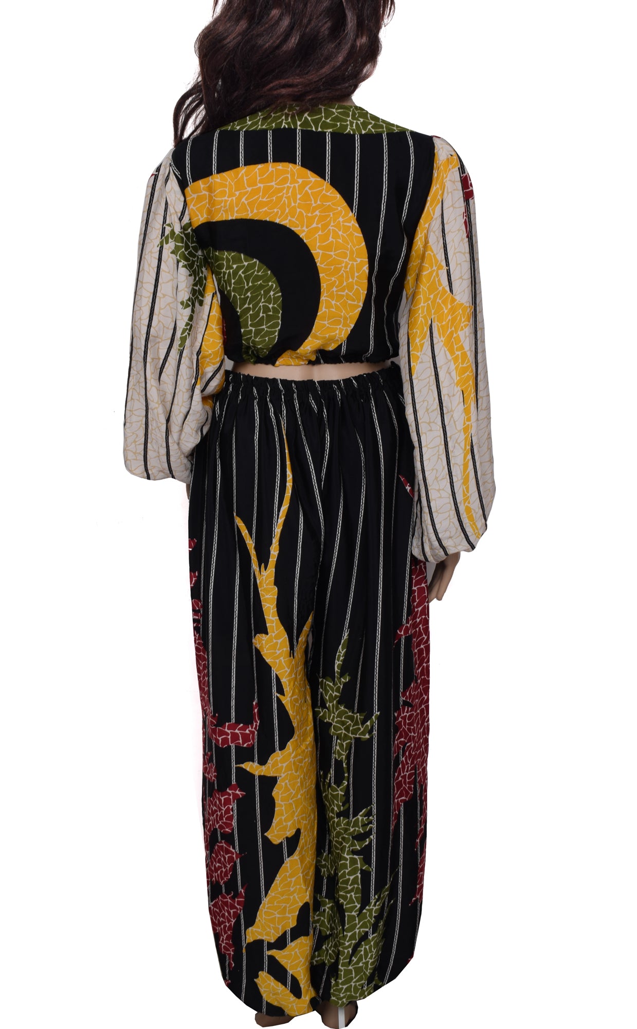 Sushila Vintage Women Dress Blend Silk Sari upcycled Aladdin Pants Afghani Top