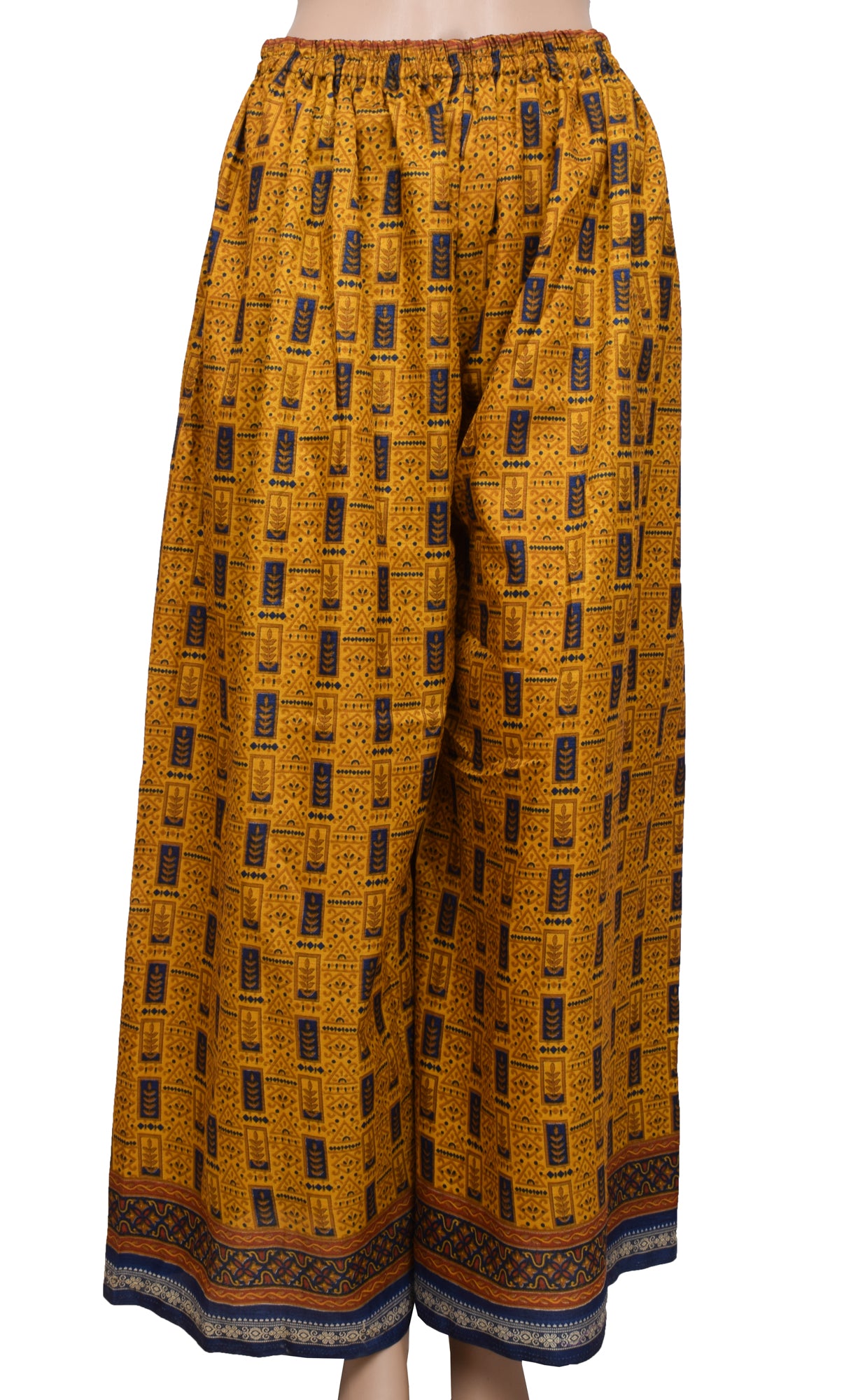 Sushila Vintage Blend Silk Sari upcycled Palazzo Pants & Kafhtan Top Set Mustard