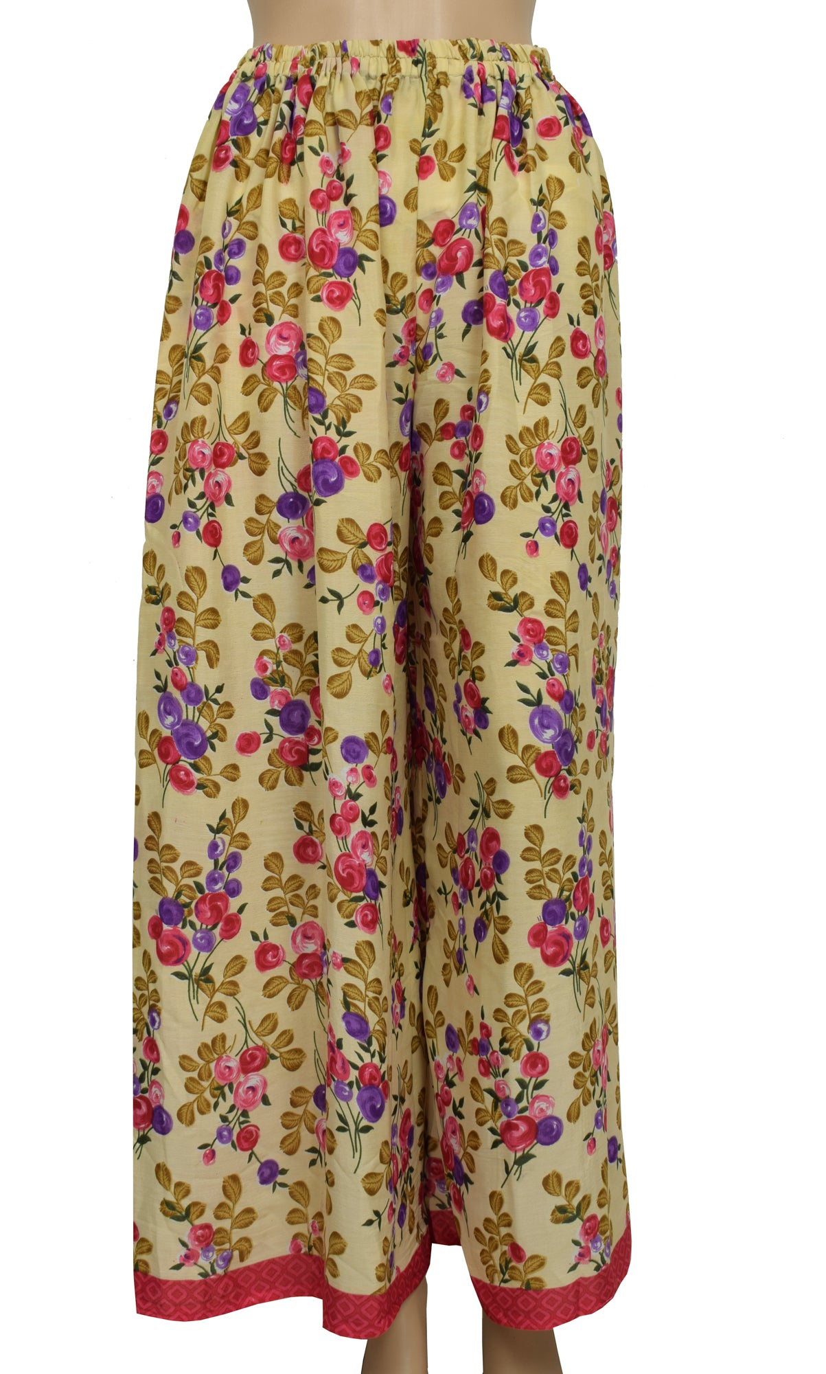 Sushila Vintage Blend Silk Sari Dress upcycled Plazo Pants Kafthan Top Cream