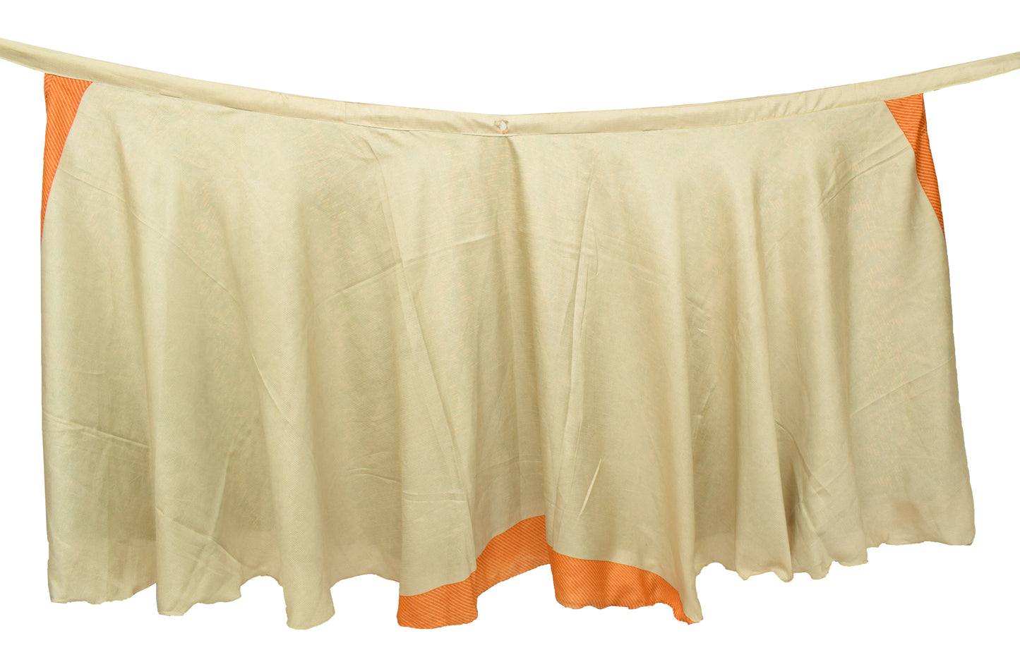 Sushila Vintage Art Silk Saree Cream Floral Magic Wrap Reversible Skirt Beach Dress