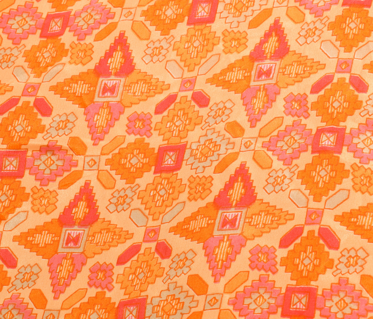 Sushila Vintage Orange Silk Saree Magic Wrap Reversible Skirt Beach Dress Hippie