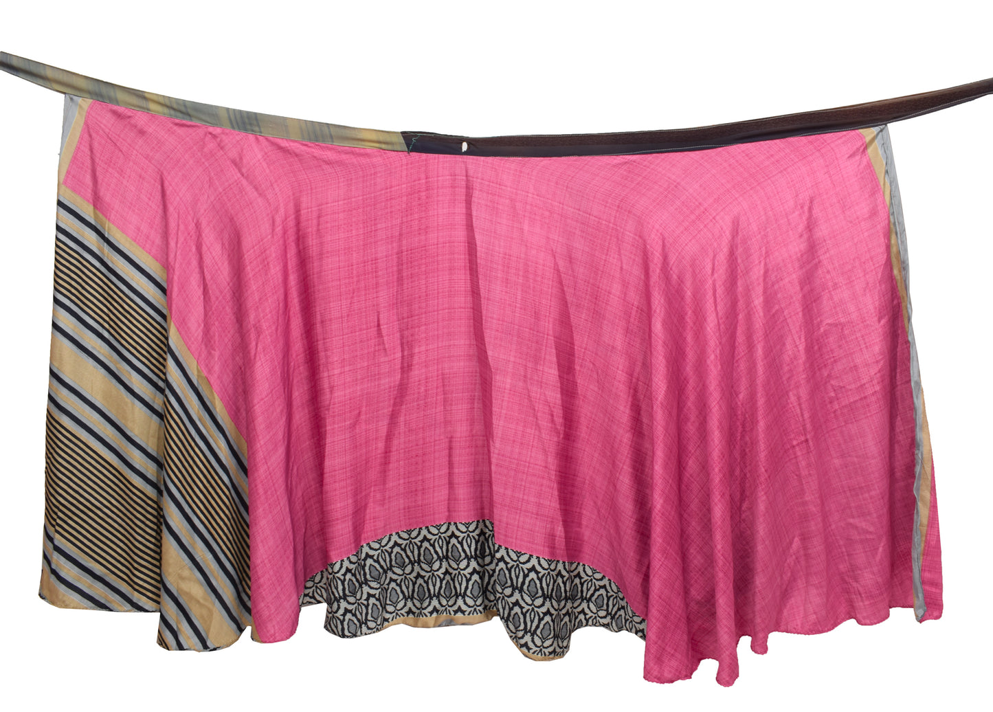 Sushila Vintage Silk Saree Magic Wrap Reversible Skirt Multi-Color Beach Dress