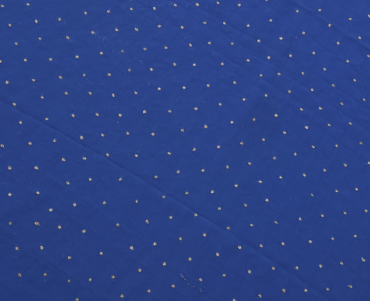 Sushila Vintage Blue Sari Remnant Scrap Multi Purpose Georgette Craft Fabric