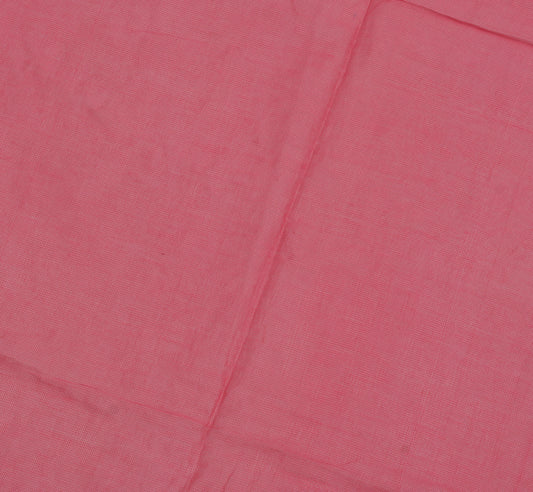 Sushila Vintage Peach Sari Remnant Scrap Blend Cotton Printed Craft Fabric
