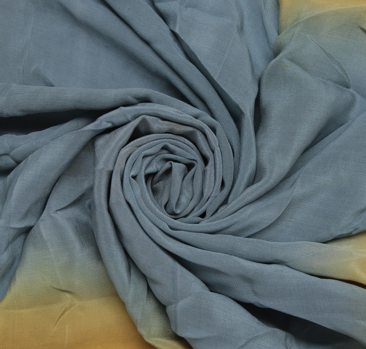 Sushila Vintage Gray Sari Remnant Scrap Pure Crepe Silk Embroidered Craft Fabric