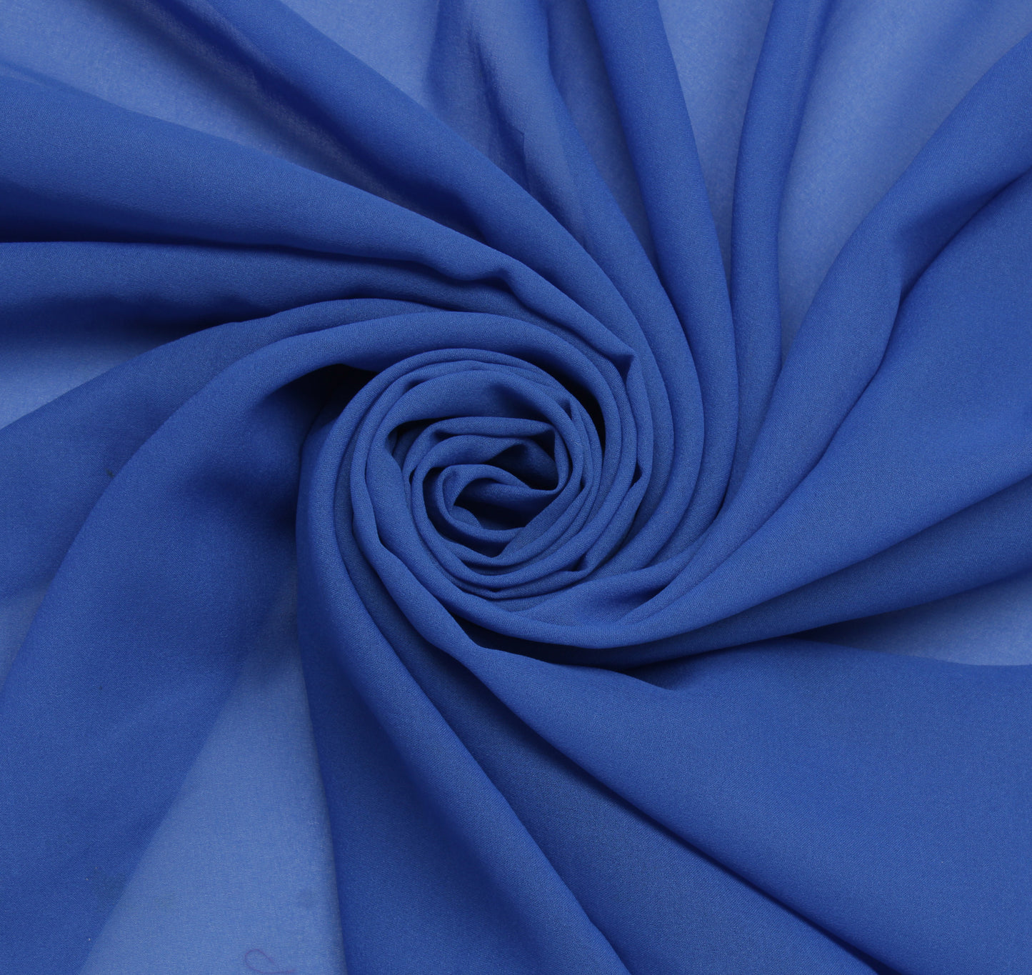 Sushila Vintage Blue Indian Sari Remnant Scrap Blend Georgette Silk Craft Fabric