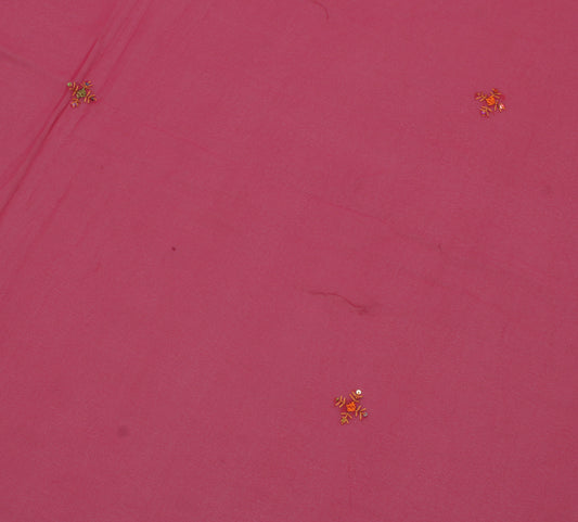 Sushila Vintage Sari Remnant Scrap Blend Georgette Embroidered Craft Fabric