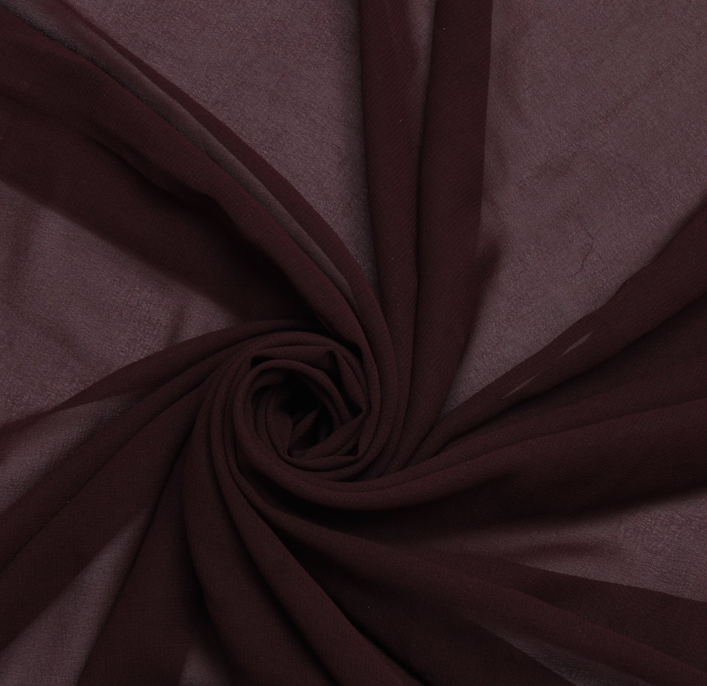 Sushila Vintage Brown Sari Remnant Scrap Blend Georgette Silk Craft Fabric
