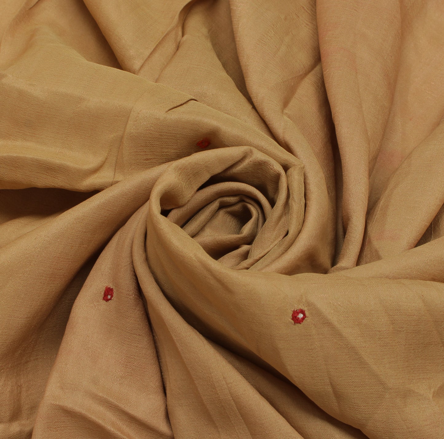 Sushila Vintage Brown Sari Remnant Scrap 100% Pure Silk Embroidered Craft Fabric