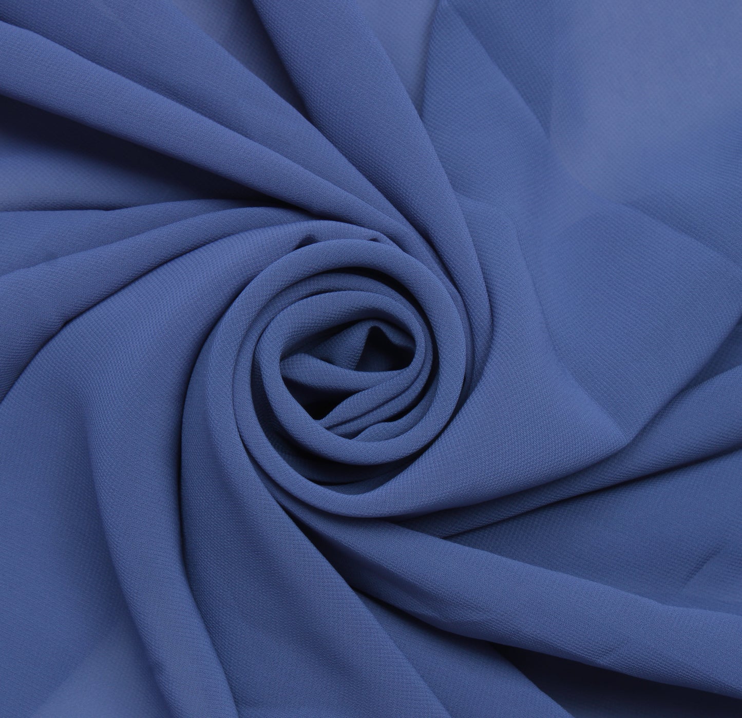 Sushila Vintage Blue Indian Sari Remnant Scrap Blend Georgette Silk Craft Fabric