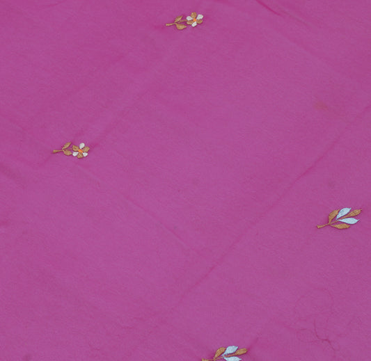 Sushila Vintage Purple Sari Remnant Scrap Blend Georgette Silk Craft Fabric