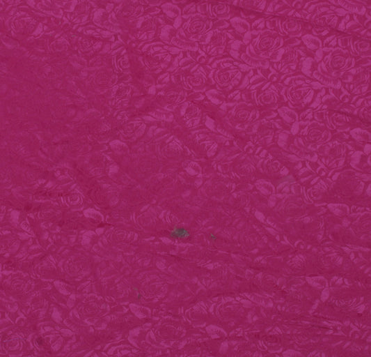 Sushila Vintage Purple Sari Remnant Scrap Blend Georgette Woven Craft Fabric