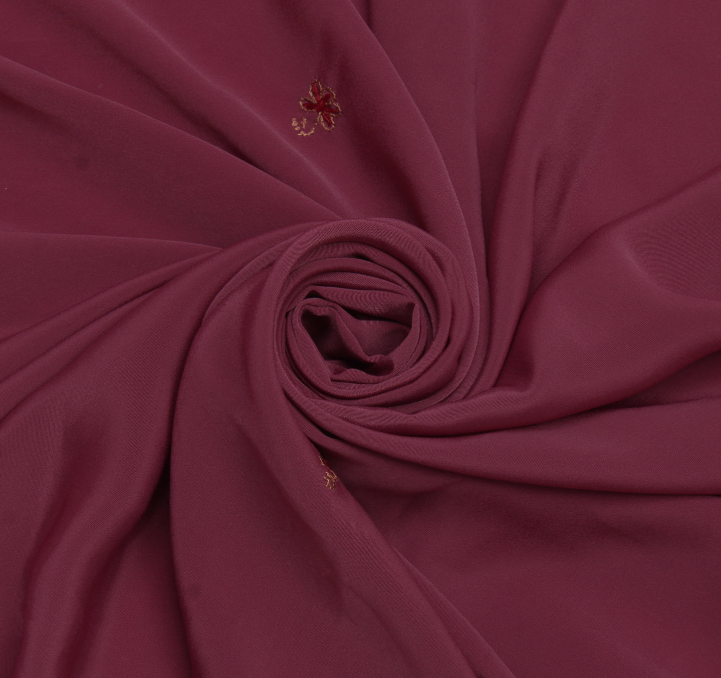 Sushila Vintage Sari Remnant Scrap Blend Crepe Hand Embroidered Craft Fabric