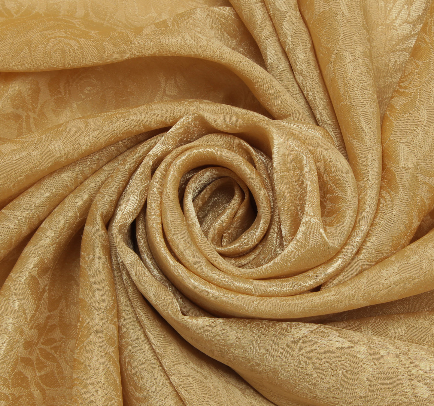 Sushila Vintage Cream Indian Sari Remnant Scrap Blend Silk Craft Fabric