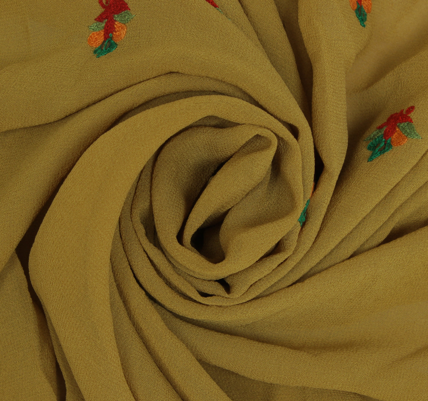 Sushila Vintage Sari Remnant Scrap Pure Georgette Embroidered Craft Fabric