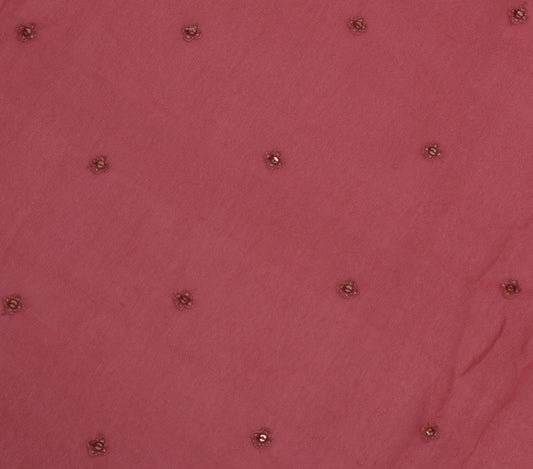 Sushila Vintage Indian Sari Remnant Scrap Pure Georgette Silk Craft Fabric