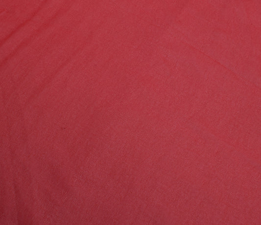 Sushila Vintage Red Indian Sari Remnant Scrap Blend Georgette Silk Craft Fabric