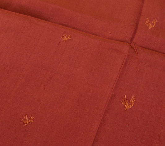 Sushila Vintage Rust Indian Sari Remnant Scrap Multi Purpose Woven Craft Fabric