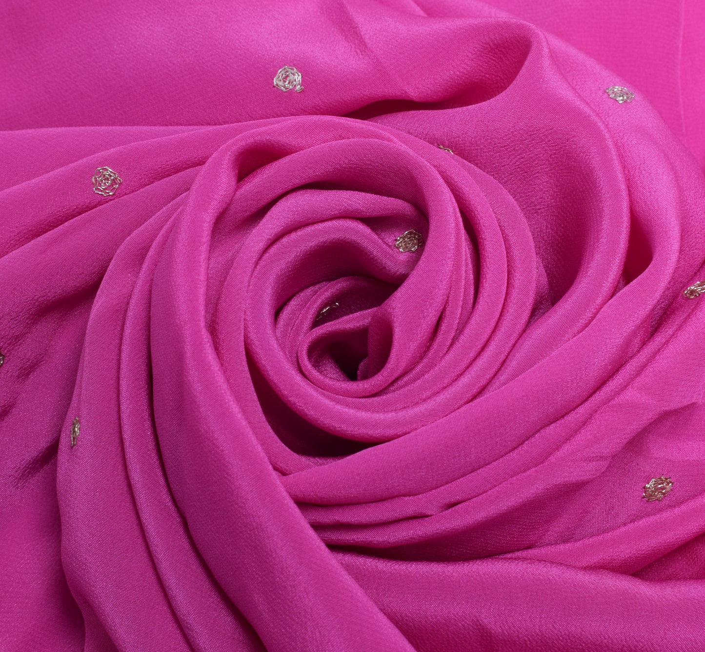 Sushila Vintage Pink Sari Remnant Scrap Multi Purpose Embroidered Craft Fabric