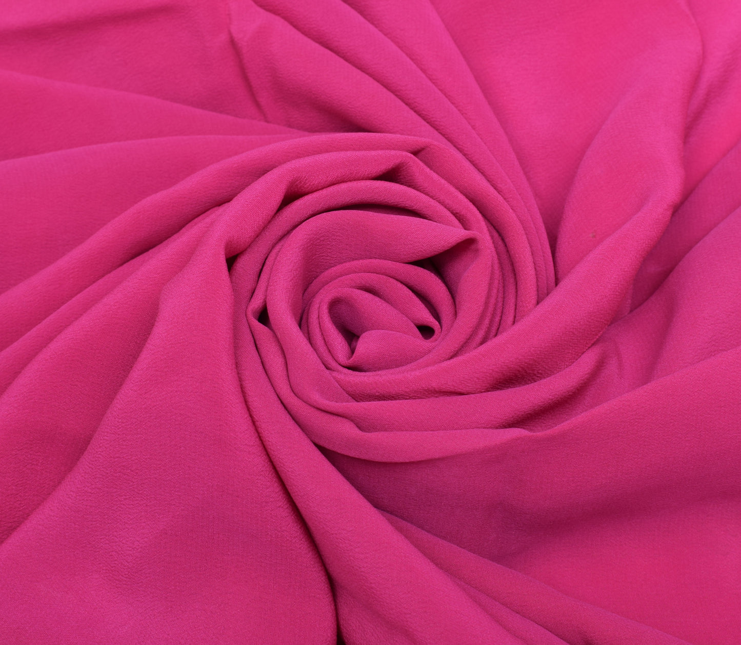 Sushila Vintage Dark Pink Indian Sari Remnant Scrap Pure Crepe Silk Craft Fabric