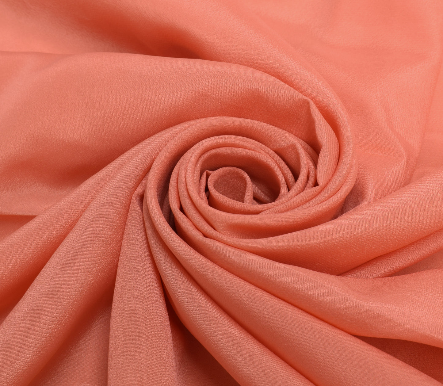 Sushila Vintage Peach Sari Remnant Scrap Blend Silk Embroidered Craft Fabric