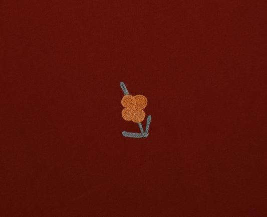 Sushila Vintage Rust Sari Remnant Scrap Blend Crepe Embroidered Craft Fabric