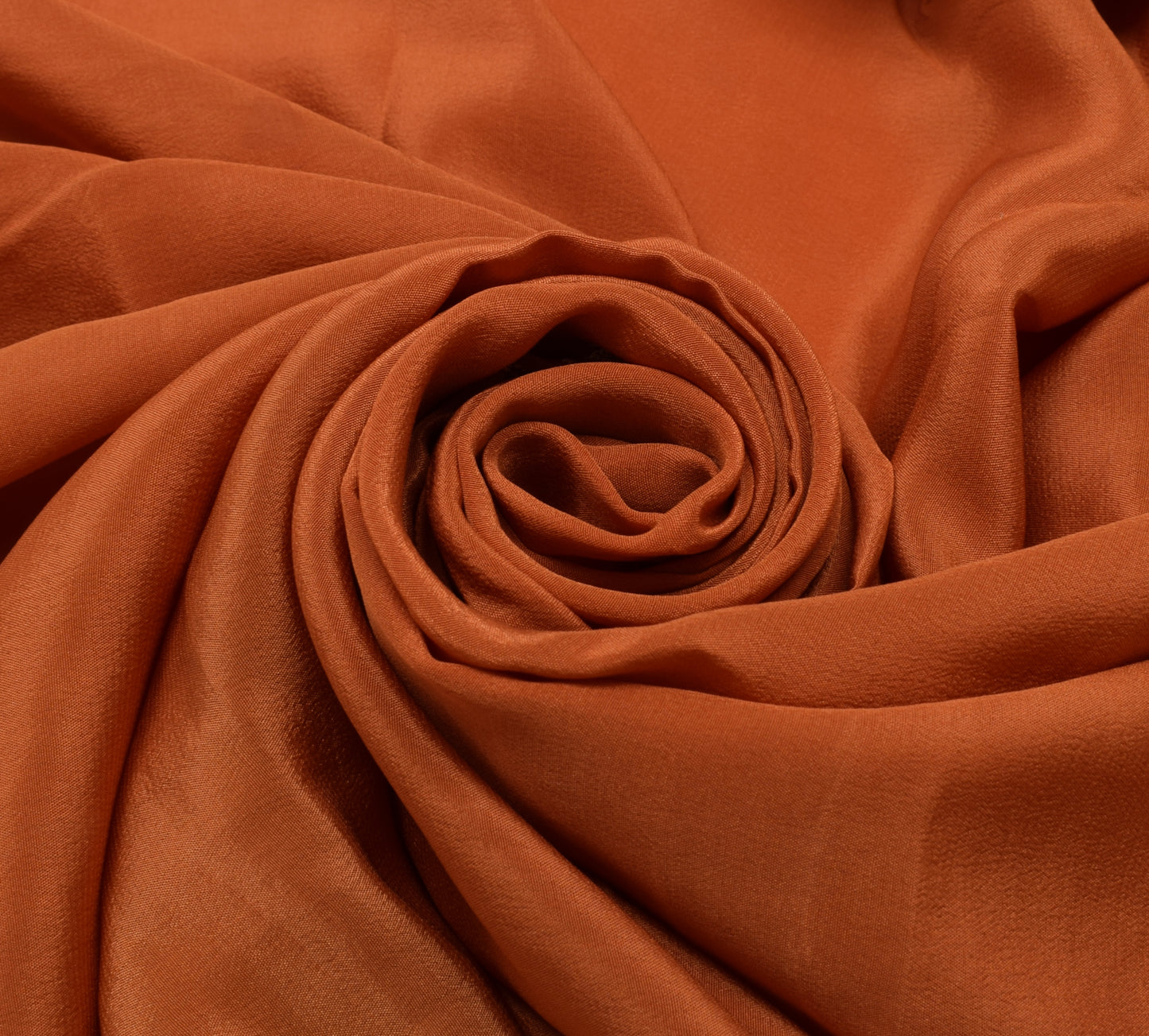 Sushila Vintage Rust Sari Remnant Scrap Pure Crepe Embroidered Craft Fabric
