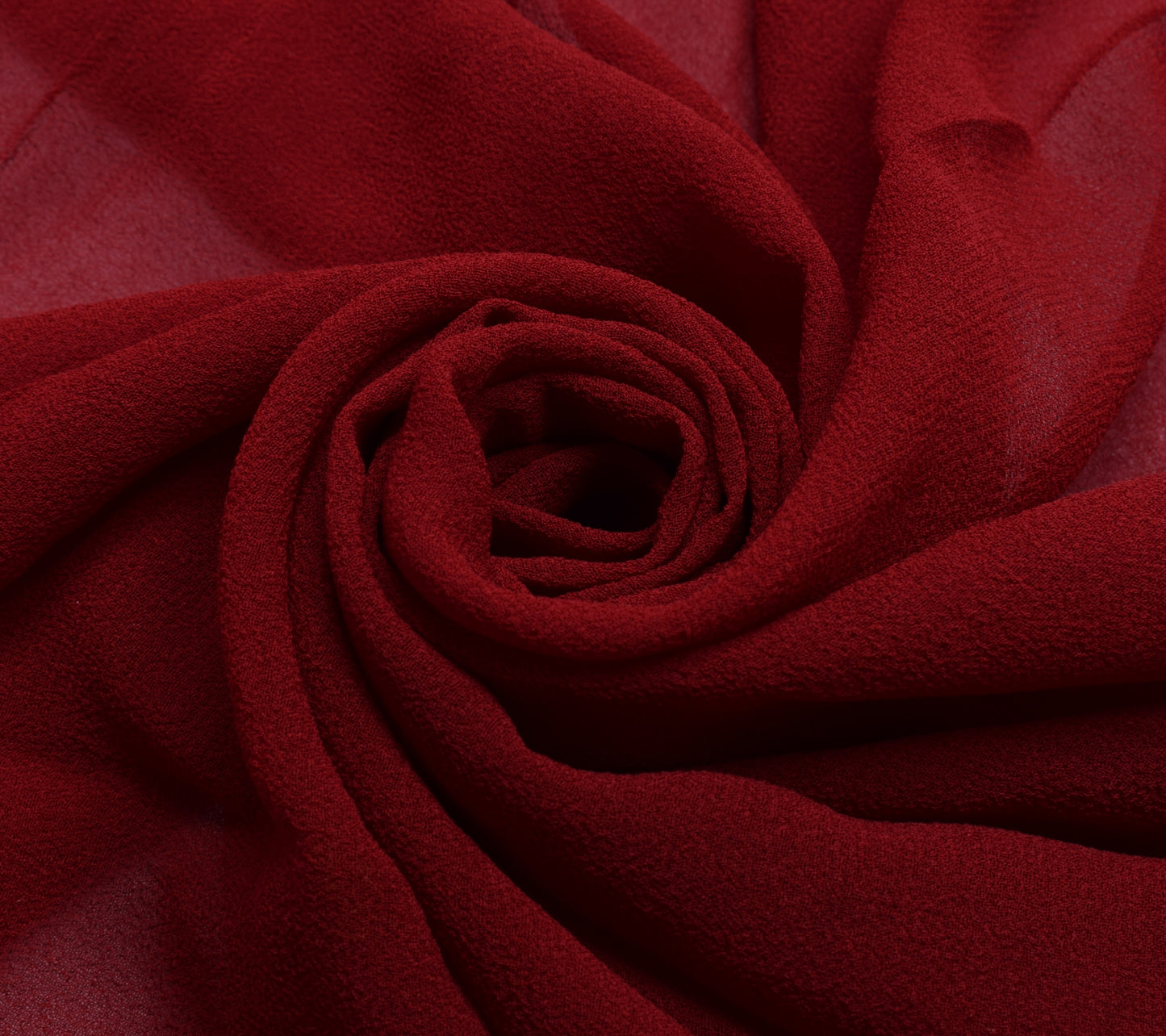 Sushila Vintage Maroon Sari Remnant Scrap Pure Georgette Embroidered Fabric