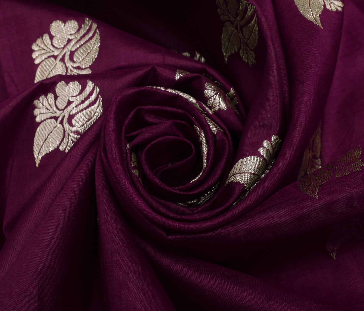 Sushila Vintage Purple Sari Remnant Scrap 100% Pure Silk Woven Craft Fabric