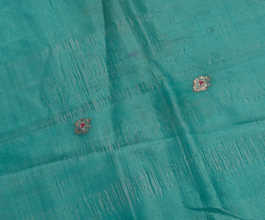 Sushila Vintage Indian Sari Remnant Scrap 100% Pure Silk Woven Craft Fabric