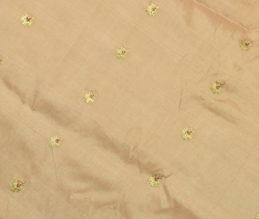 Sushila Vintage Beige Sari Remnant Scrap Multi Purpose Woven Craft Fabric