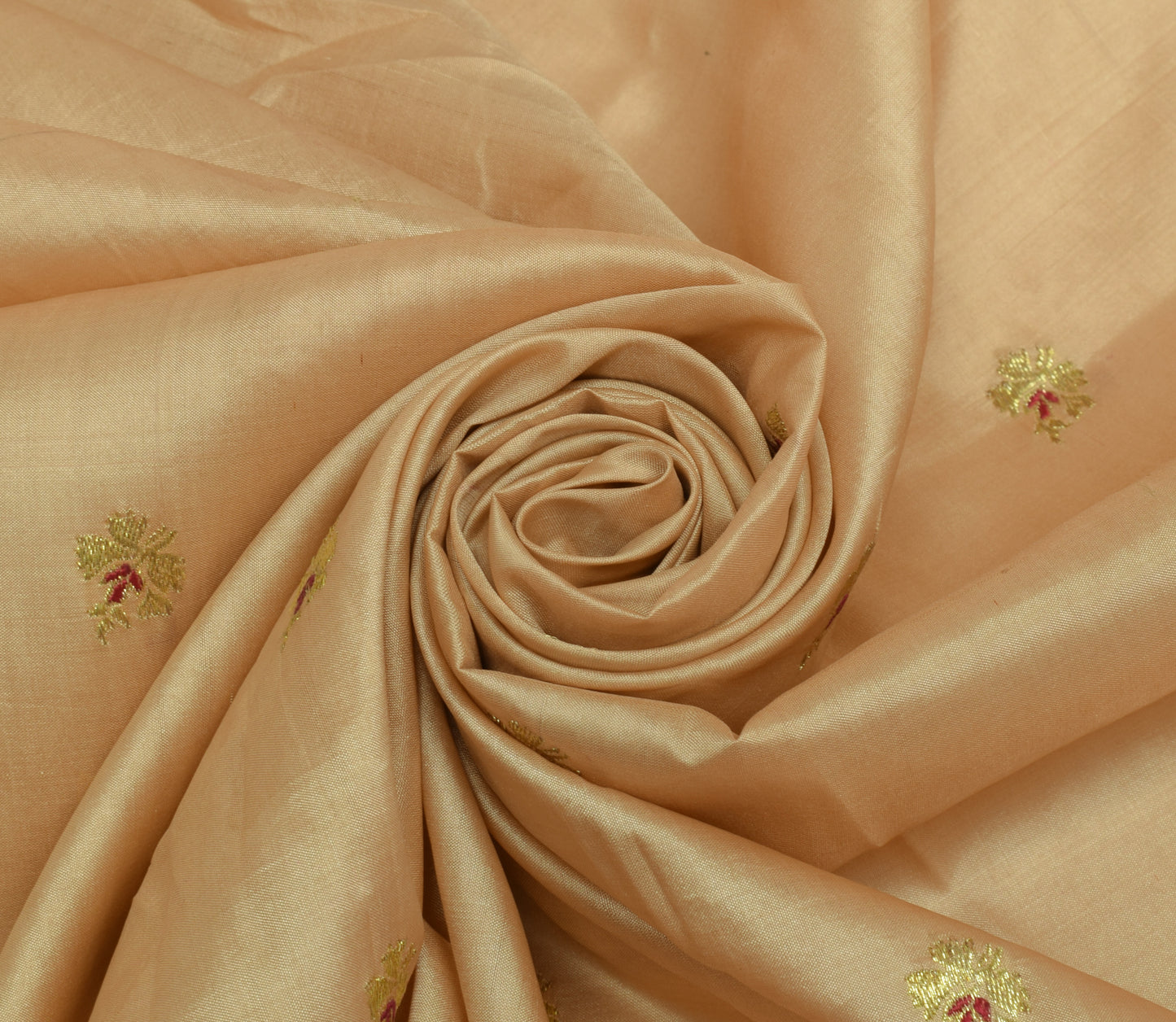 Sushila Vintage Beige Sari Remnant Scrap Multi Purpose Woven Craft Fabric