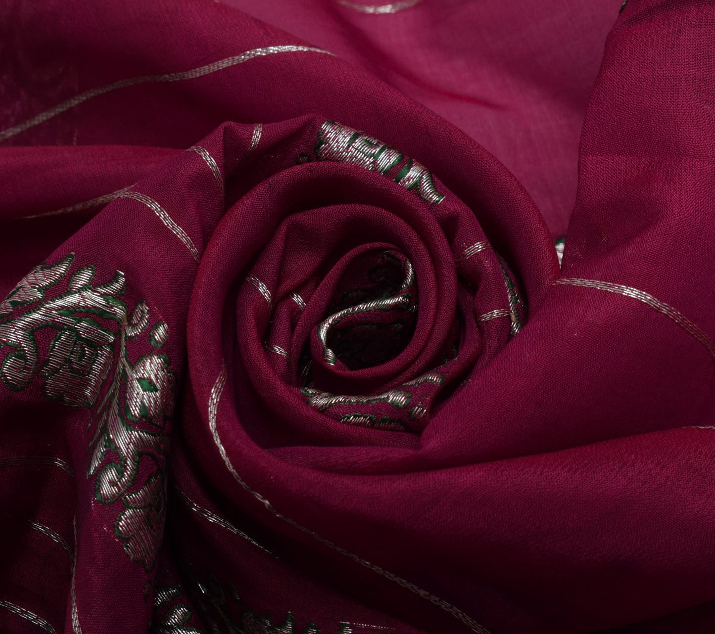 Sushila Vintage Pink Sari Remnant Scrap 100% Pure Silk Woven Craft Fabric