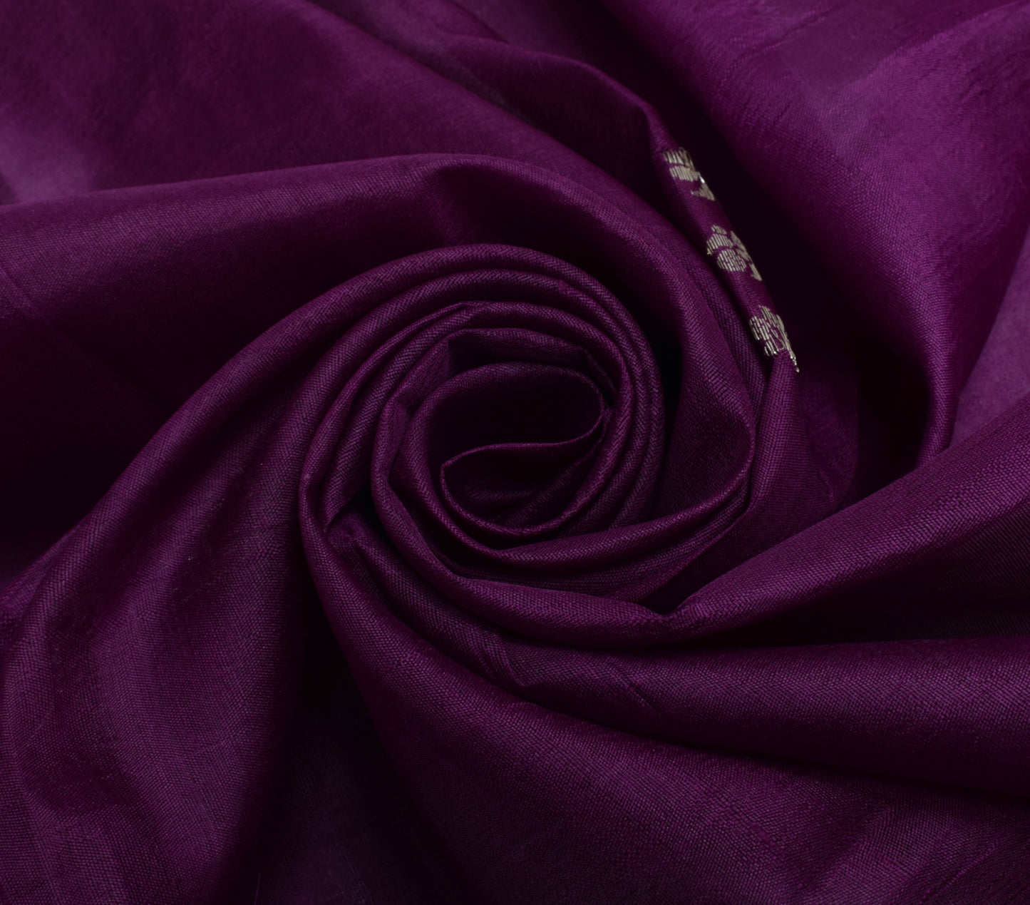 Sushila Vintage Purple Sari Remnant Scrap 100% Pure Silk Zari Woven Craft Fabric