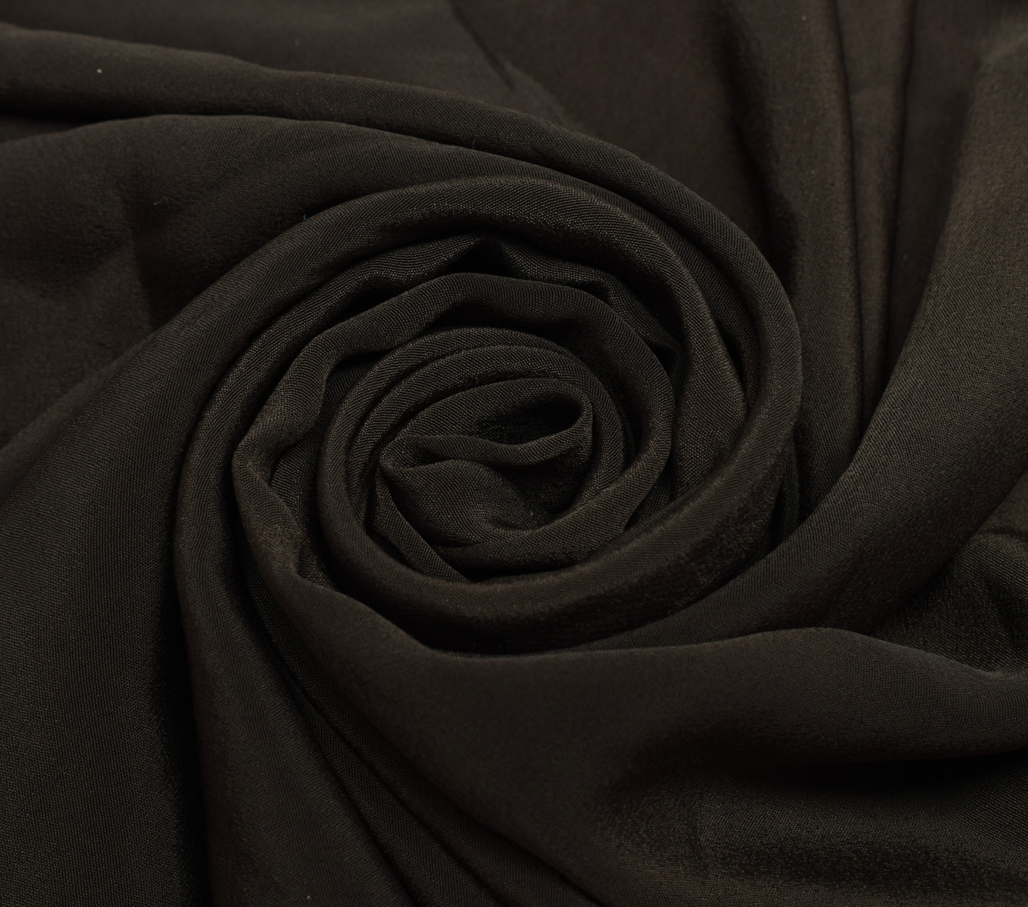 Sushila Vintage Brown Sari Remnant Scrap Blend Crepe Mukesh Work Craft Fabric