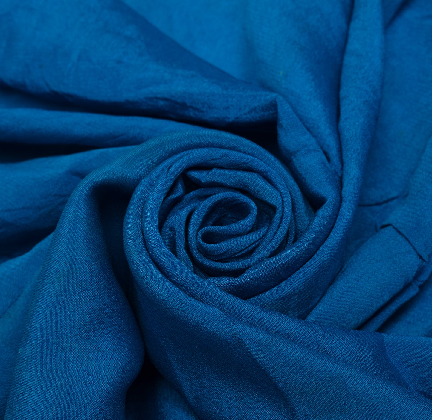 Sushila Vintage Blue Sari Remnant Scrap Multi Purpose Embroidered Craft Fabric