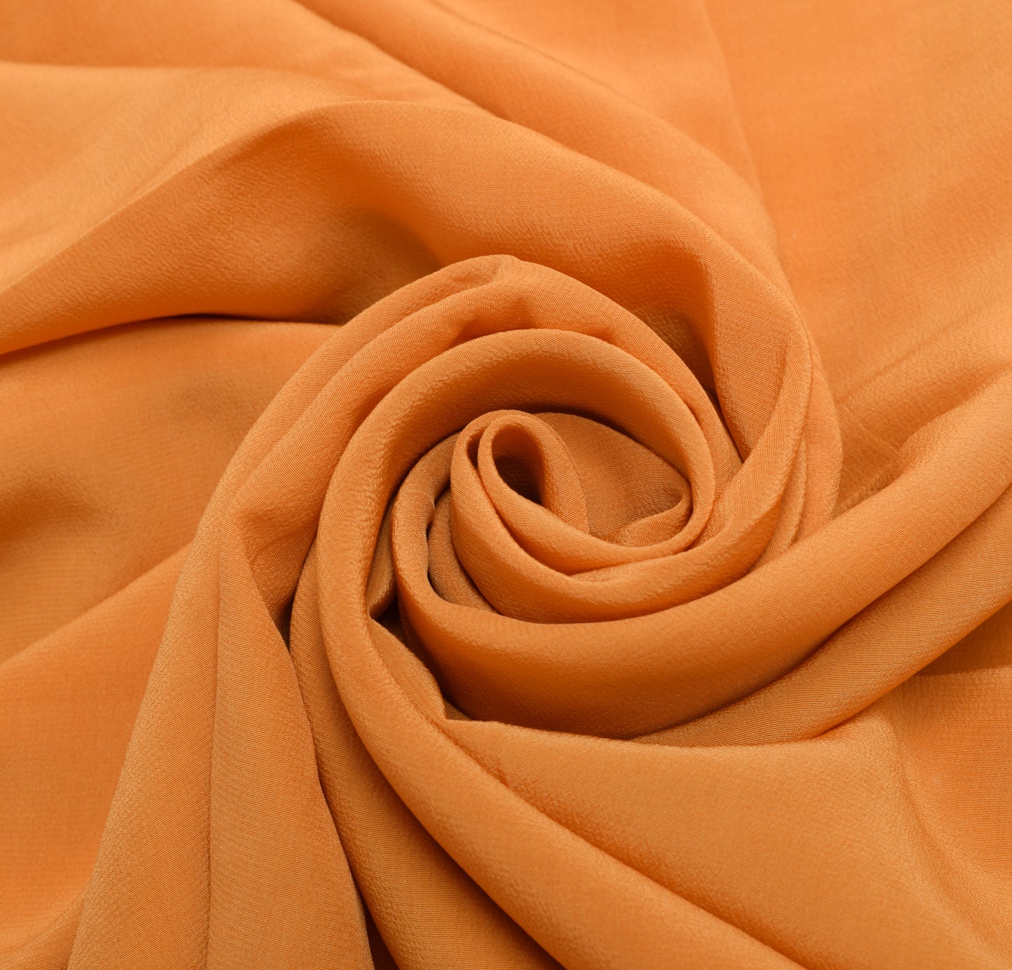 Sushila Vintage Orange Sari Remnant Scrap Pure Crepe Embroidered Craft Fabric