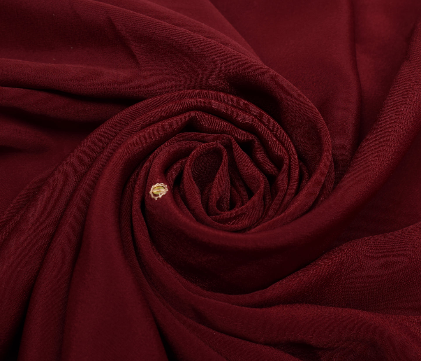 Sushila Vintage Maroon Crepe Silk Sari Remnant Scrap Hand Beaded Craft Fabric
