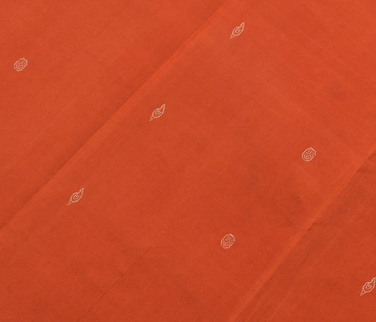 Sushila Vintage Orange Silk Sari Remnant Scrap Multi Purpose Woven Craft Fabric