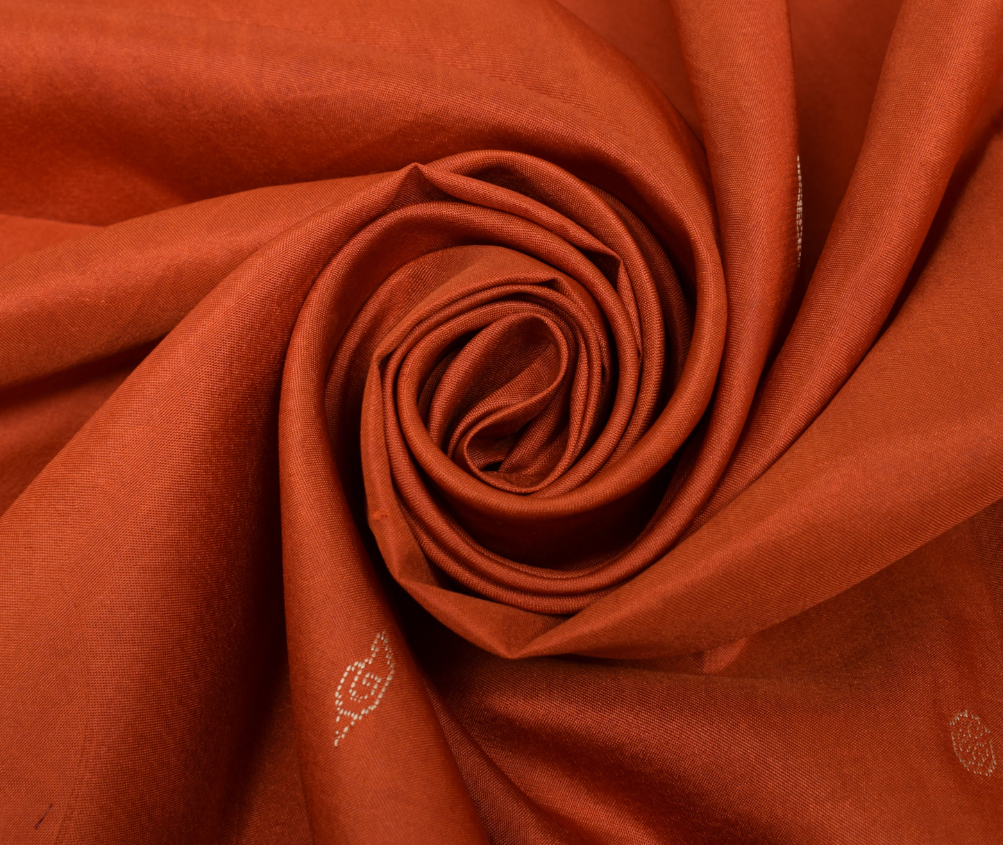 Sushila Vintage Orange Silk Sari Remnant Scrap Multi Purpose Woven Craft Fabric