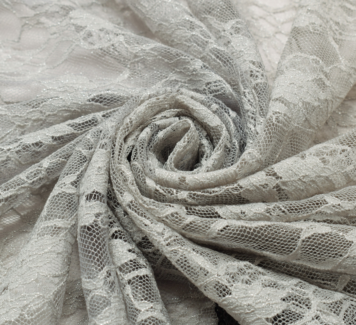 Sushila Vintage Gray Net Sari Remnant Scrap Multi Purpose Woven Craft Fabric