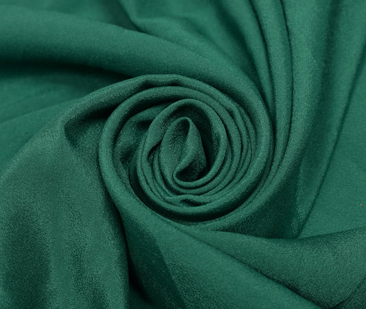 Sushila Vintage Teal Green Crepe Sari Remnant Scrap Multi Purpose Craft Fabric
