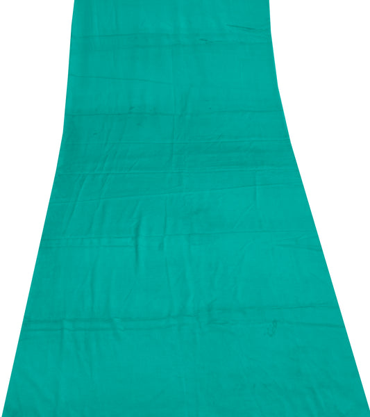 Sushila Vintage Rama Green Silk Sari Remnant Scrap Multi Purpose Craft Fabric