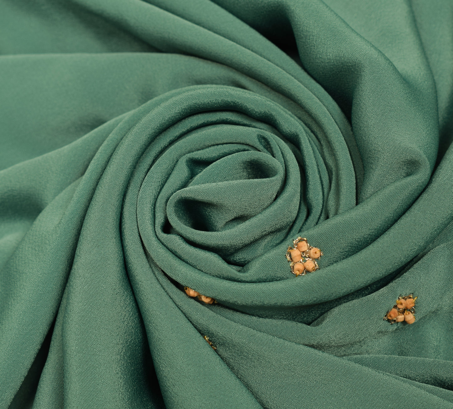 Sushila Vintage Crepe Sari Remnant Scrap Multi Purpose Hand Beaded Craft Fabric