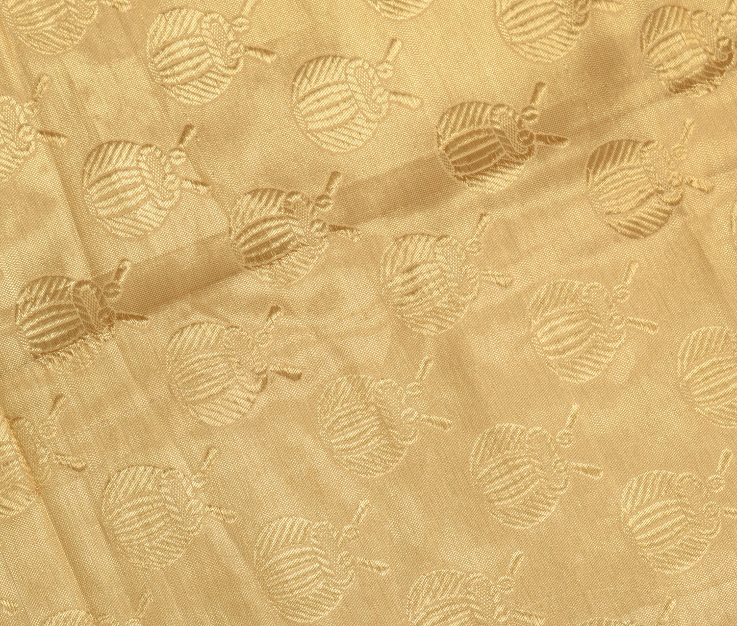 Sushila Vintage Golden Silk Sari Remnant Scrap Multi Purpose Woven Craft Fabric